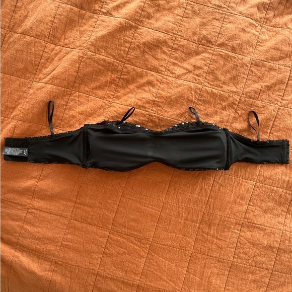 NWOT Black Sequin Bandeau Bra - Picture 4 of 8